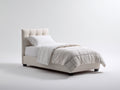 Cama individual tapizada 205 x 105 x 105 cm - beige - cabecero acolchado capitoné diseño moderno