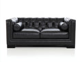 Sofá de 2 plazas tapizado en cuero 170 x 90 x 78 cm - negro - estilo Chesterfield con capitoné