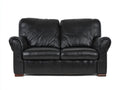 Sofá de 2 plazas tapizado efecto cuero 170 x 88 x 88 cm - negro - brazos enrollados diseño clásico
