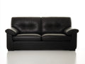 Sofá de 2 plazas tapizado efecto cuero negro 180 x 90 x 90 cm - respaldo acolchado - diseño clásico